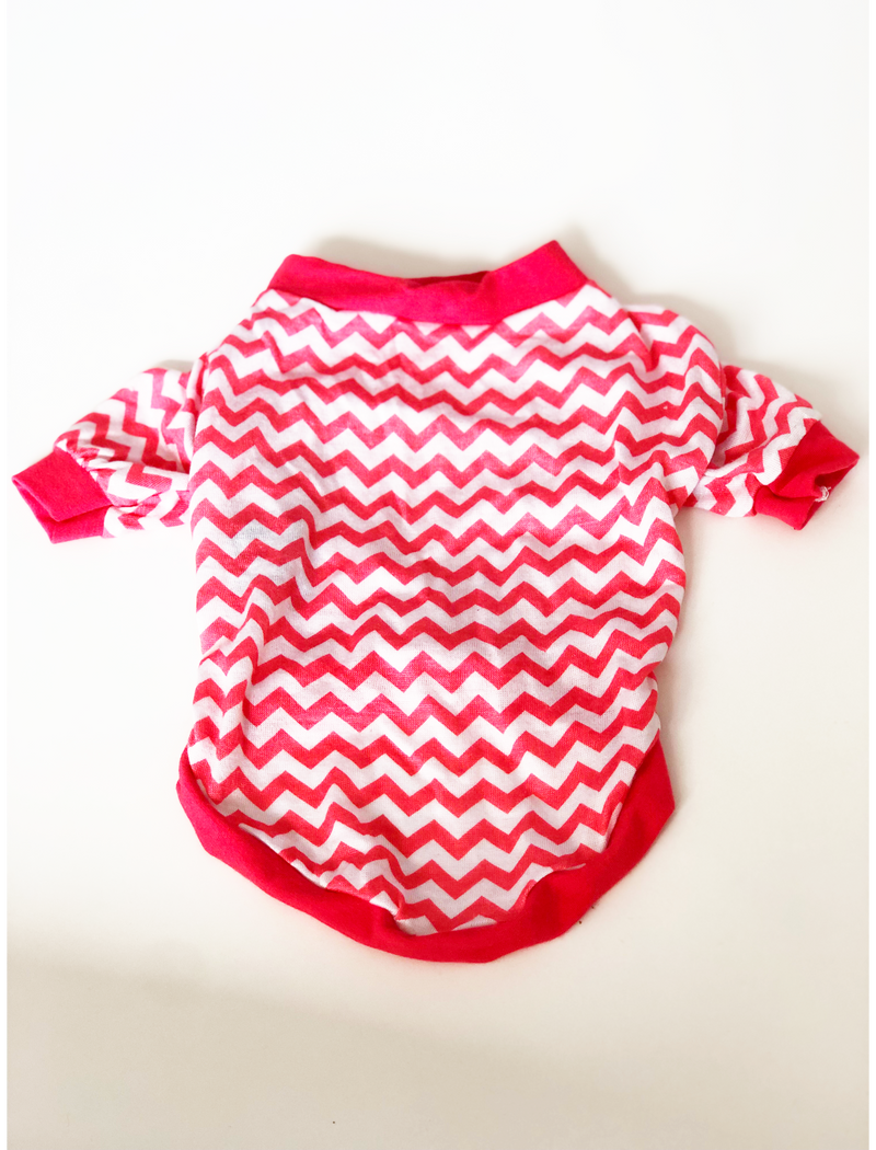 T-Shirt - Pink Chevron - Ruff Stitched