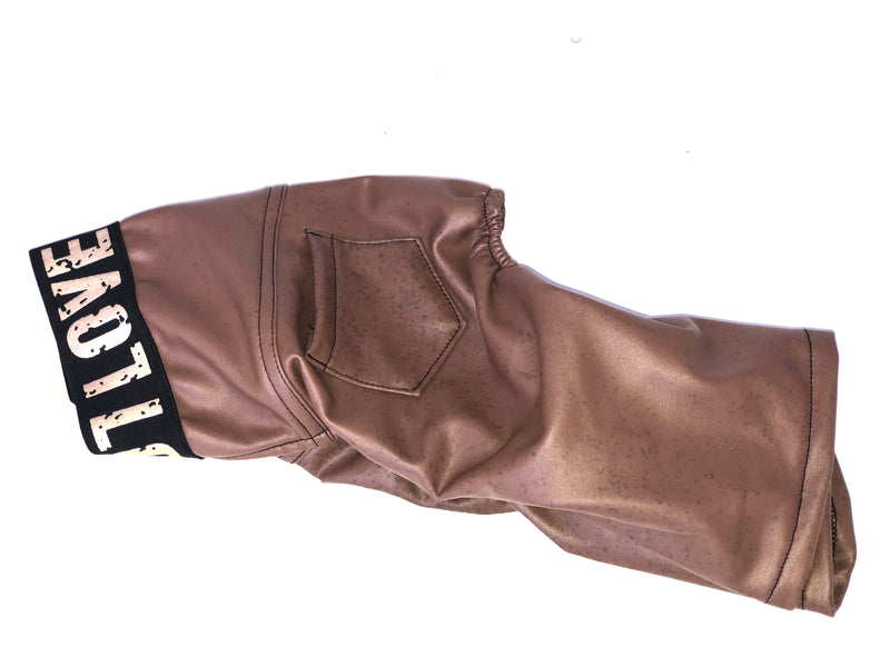 Brown Faux Leather Pants - Ruff Stitched