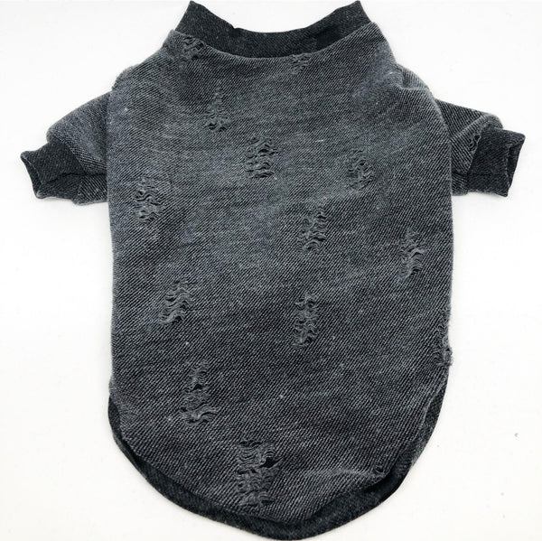 Distressed T-Shirt - Charcoal Grey - Ruff Stitched